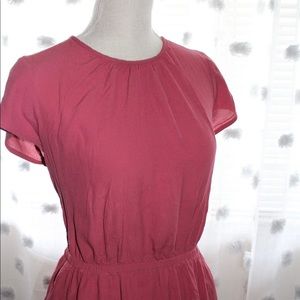 Pink fuchsia long dress with pockets